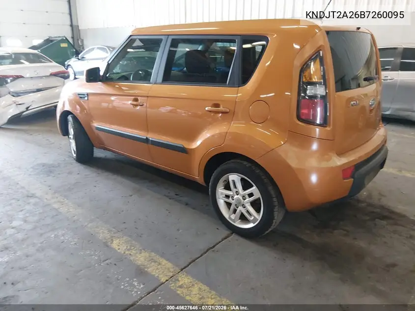 2011 Kia Soul + VIN: KNDJT2A26B7260095 Lot: 45627646
