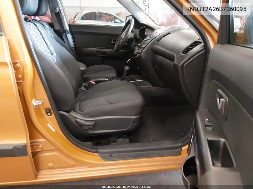 2011 Kia Soul + VIN: KNDJT2A26B7260095 Lot: 45627646