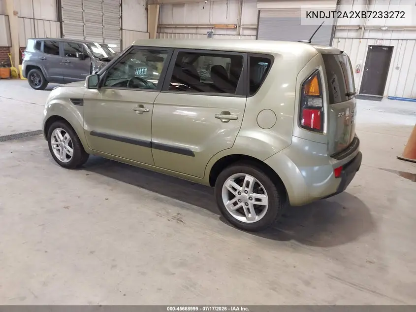 2011 Kia Soul + VIN: KNDJT2A2XB7233272 Lot: 45668999