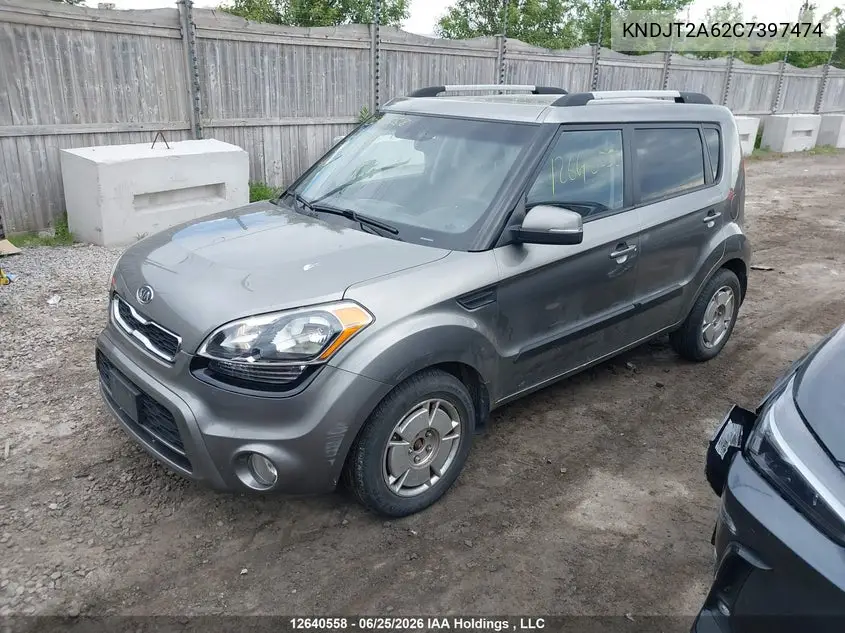 2012 Kia Soul VIN: KNDJT2A62C7397474 Lot: 12640558