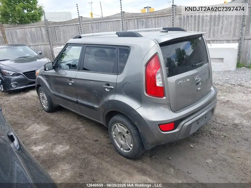 2012 Kia Soul VIN: KNDJT2A62C7397474 Lot: 12640558