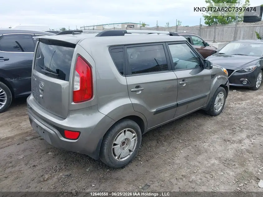 2012 Kia Soul VIN: KNDJT2A62C7397474 Lot: 12640558