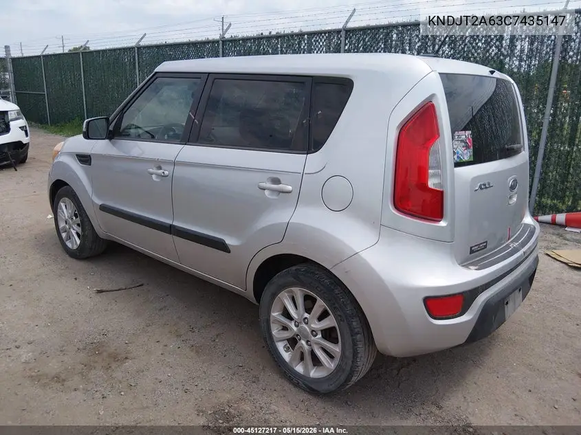 2012 Kia Soul + VIN: KNDJT2A63C7435147 Lot: 45127217