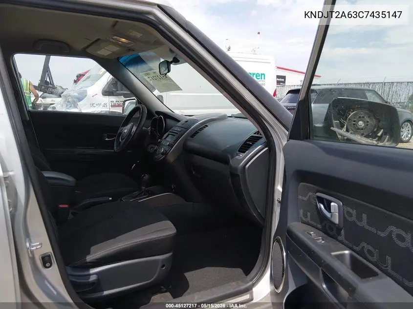 2012 Kia Soul + VIN: KNDJT2A63C7435147 Lot: 45127217