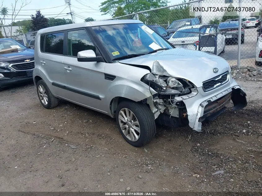 2012 Kia Soul + VIN: KNDJT2A67C7437080 Lot: 45567675