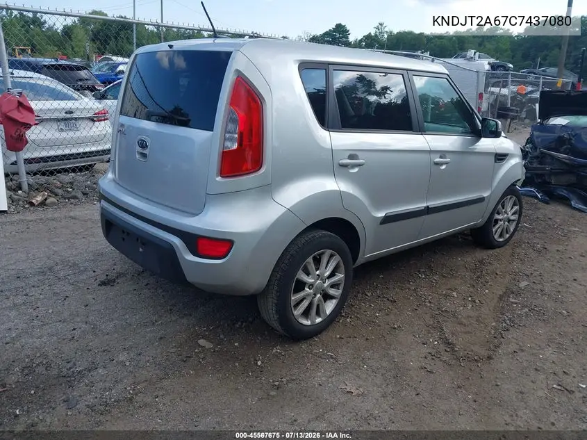 2012 Kia Soul + VIN: KNDJT2A67C7437080 Lot: 45567675