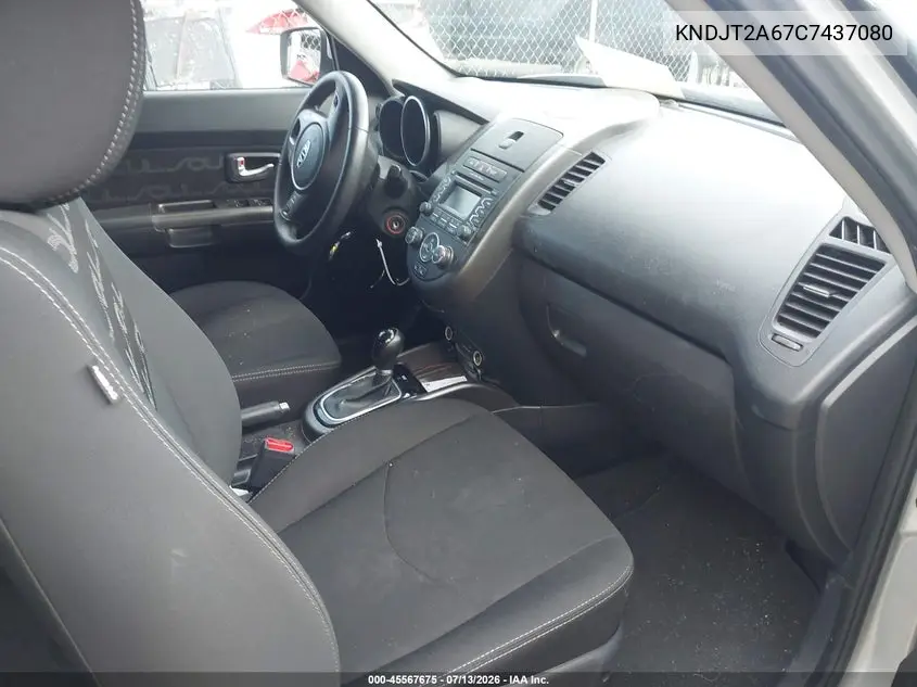 2012 Kia Soul + VIN: KNDJT2A67C7437080 Lot: 45567675