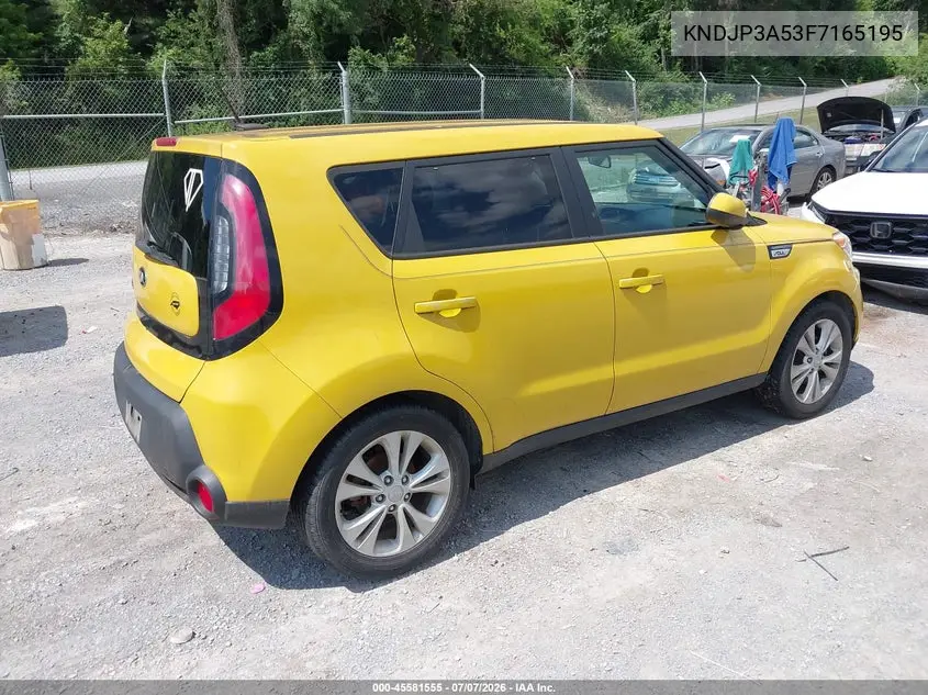2015 Kia Soul + VIN: KNDJP3A53F7165195 Lot: 45581555