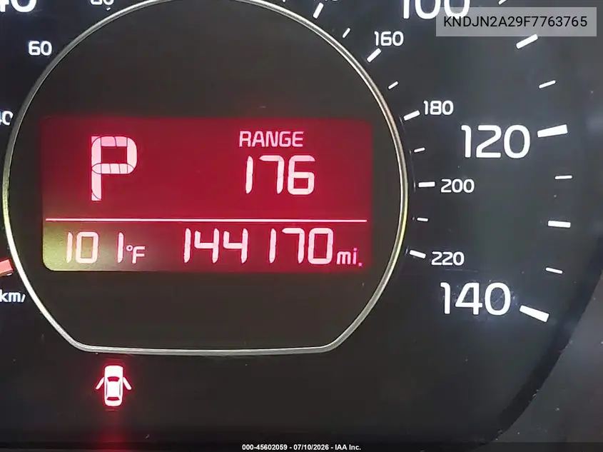 2015 Kia Soul VIN: KNDJN2A29F7763765 Lot: 45602059