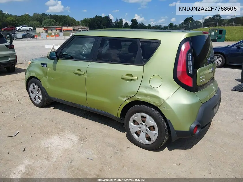 2015 Kia Soul VIN: KNDJN2A22F7758505 Lot: 45636882