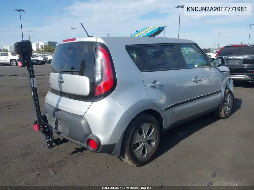 2015 Kia Soul VIN: KNDJN2A20F7771981 Lot: 45645397