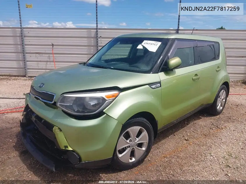 2015 Kia Soul VIN: KNDJN2A22F7817259 Lot: 45654512