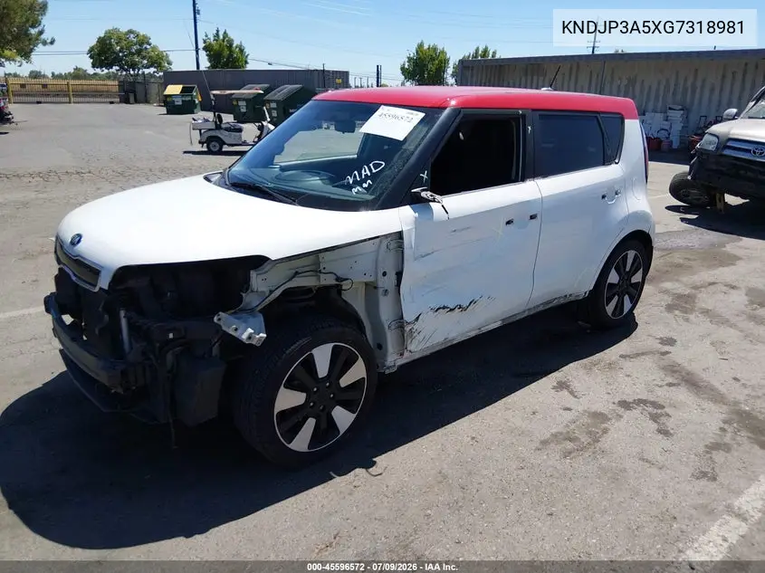 2016 Kia Soul + VIN: KNDJP3A5XG7318981 Lot: 45596572