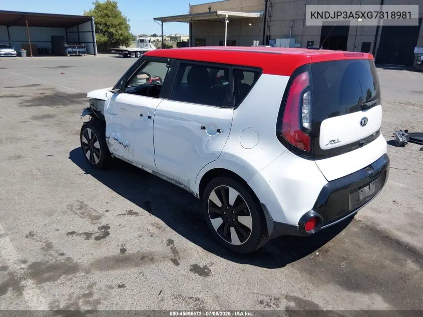 2016 Kia Soul + VIN: KNDJP3A5XG7318981 Lot: 45596572