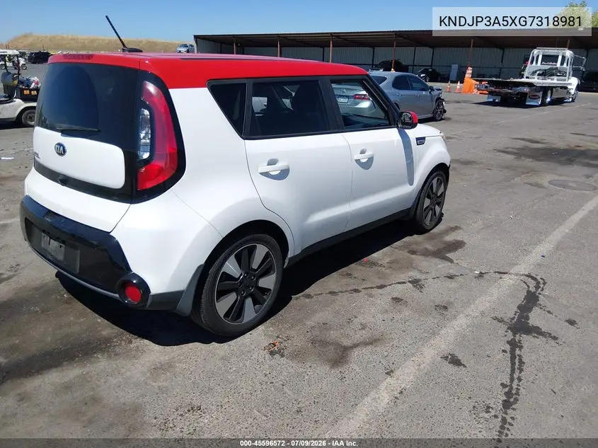 2016 Kia Soul + VIN: KNDJP3A5XG7318981 Lot: 45596572