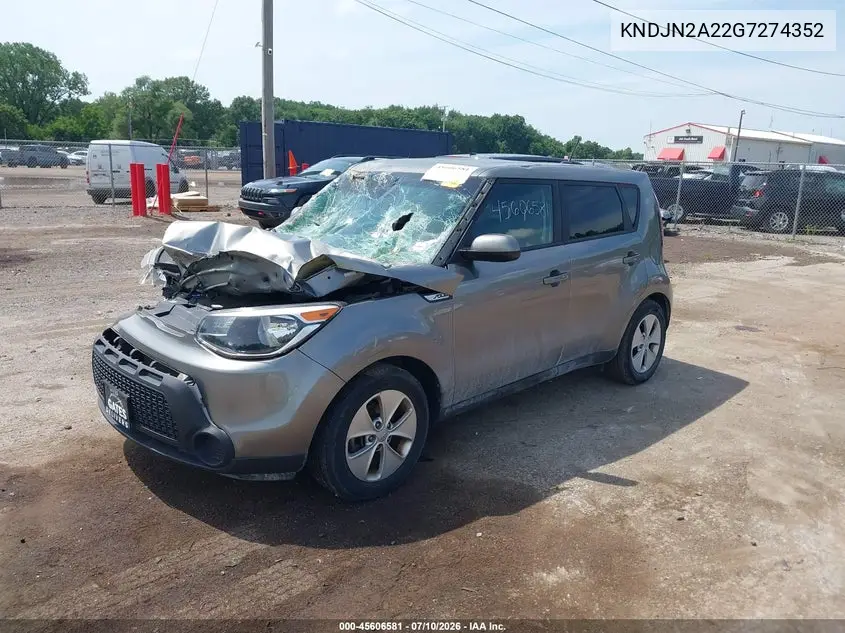 2016 Kia Soul VIN: KNDJN2A22G7274352 Lot: 45606581