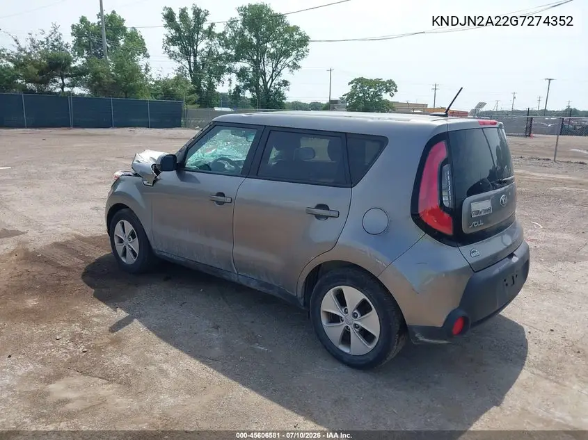 2016 Kia Soul VIN: KNDJN2A22G7274352 Lot: 45606581