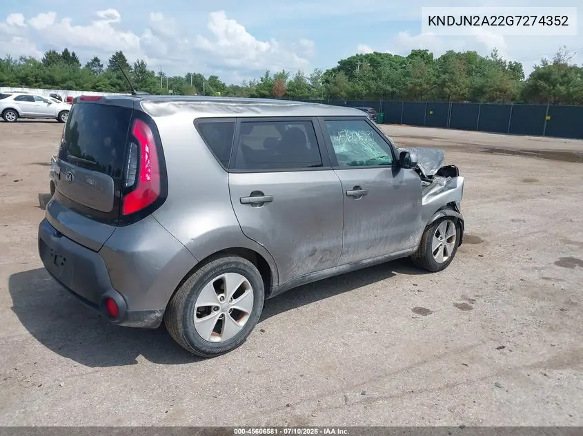 2016 Kia Soul VIN: KNDJN2A22G7274352 Lot: 45606581