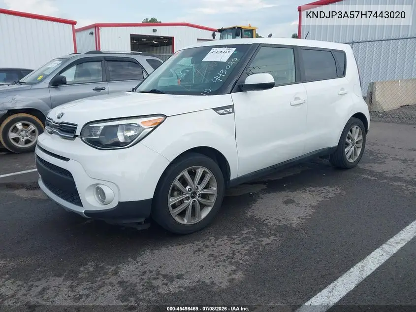 2017 Kia Soul + VIN: KNDJP3A57H7443020 Lot: 45498469