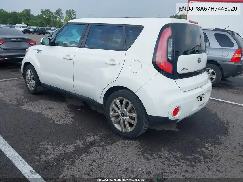 2017 Kia Soul + VIN: KNDJP3A57H7443020 Lot: 45498469
