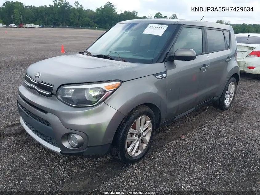 2017 Kia Soul + VIN: KNDJP3A55H7429634 Lot: 45618435