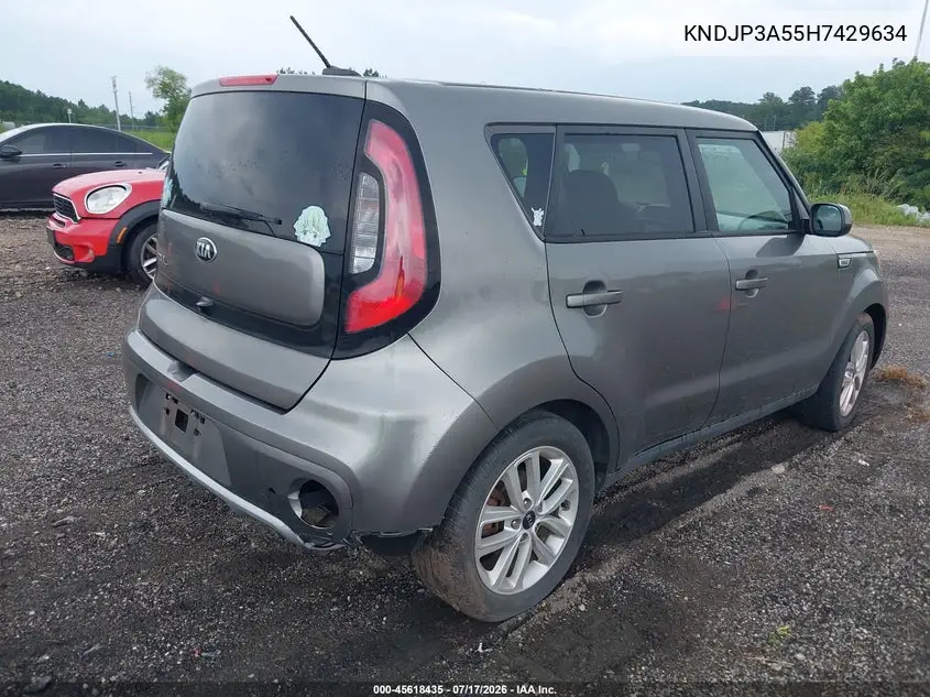 2017 Kia Soul + VIN: KNDJP3A55H7429634 Lot: 45618435