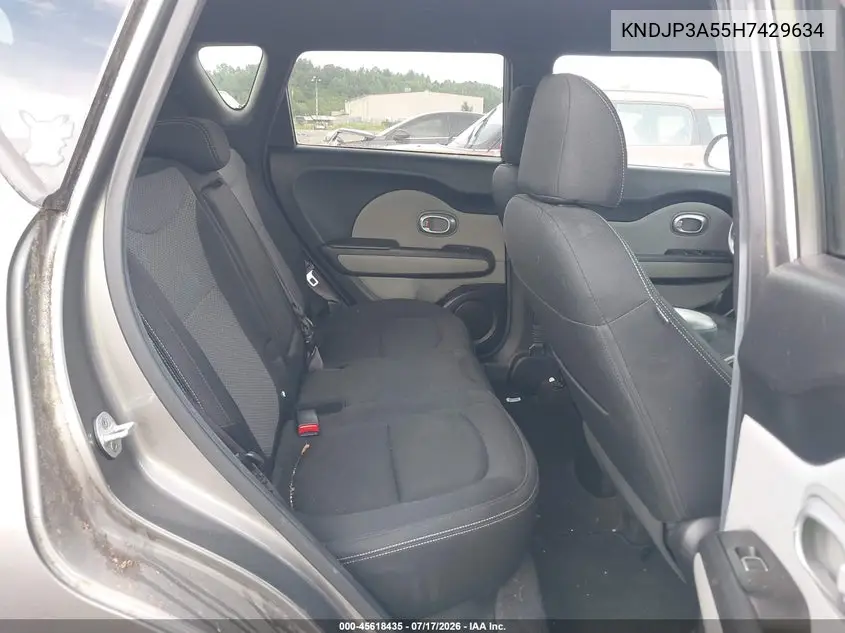 2017 Kia Soul + VIN: KNDJP3A55H7429634 Lot: 45618435