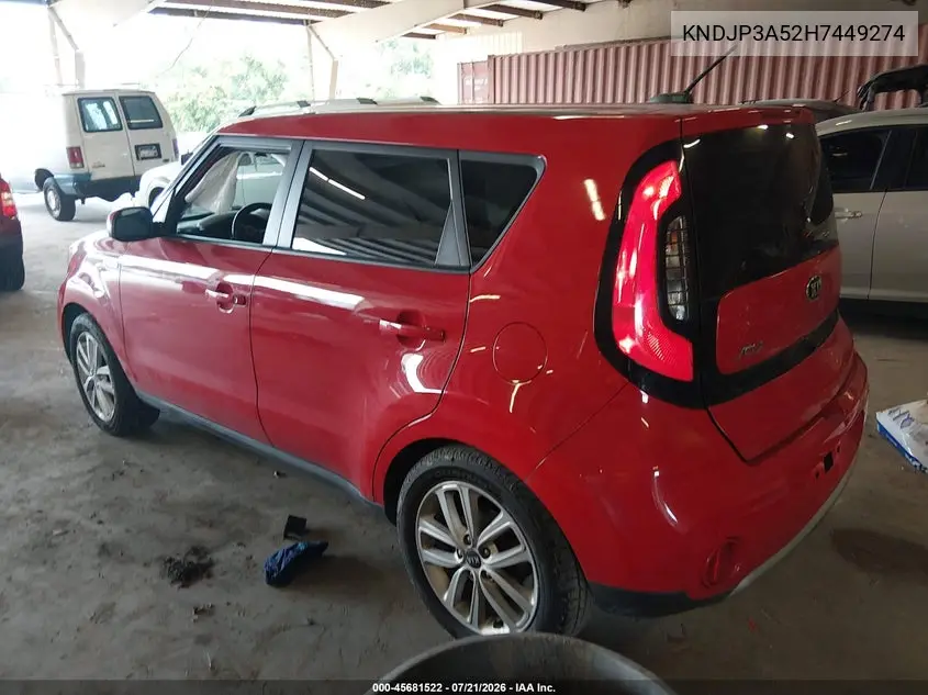 2017 Kia Soul + VIN: KNDJP3A52H7449274 Lot: 45681522