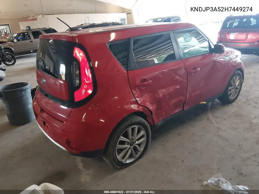 2017 Kia Soul + VIN: KNDJP3A52H7449274 Lot: 45681522