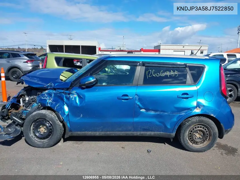 2018 Kia Soul + VIN: KNDJP3A58J7522850 Lot: 12606955