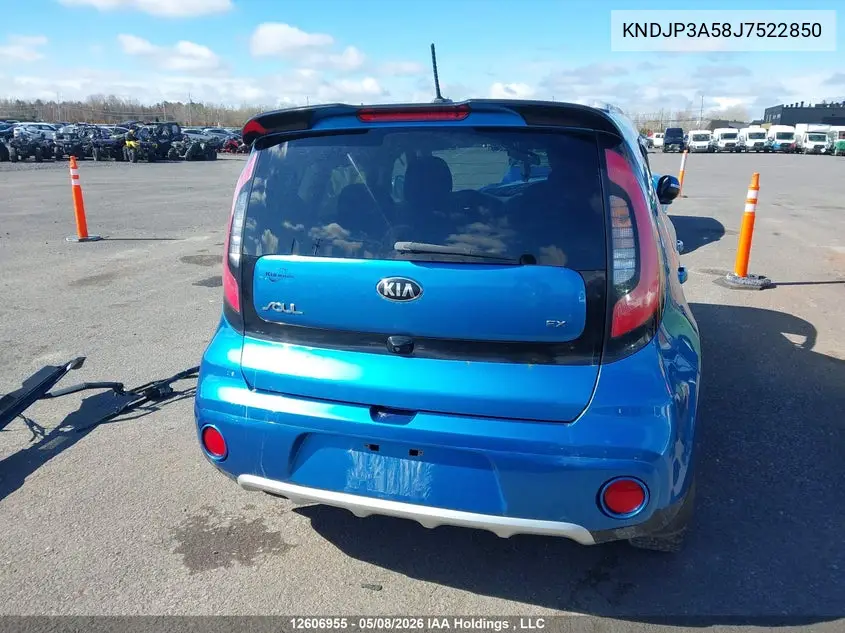 2018 Kia Soul + VIN: KNDJP3A58J7522850 Lot: 12606955