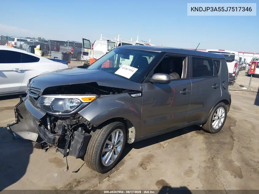 2018 Kia Soul + VIN: KNDJP3A55J7517346 Lot: 45387954