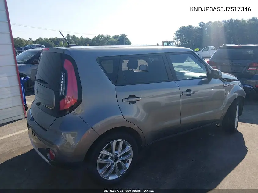 2018 Kia Soul + VIN: KNDJP3A55J7517346 Lot: 45387954