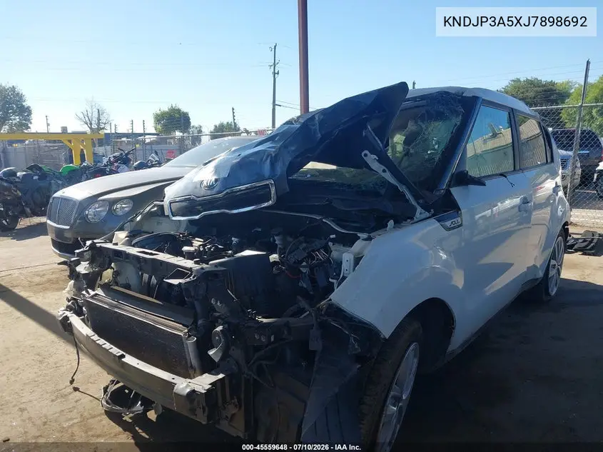2018 Kia Soul + VIN: KNDJP3A5XJ7898692 Lot: 45559648