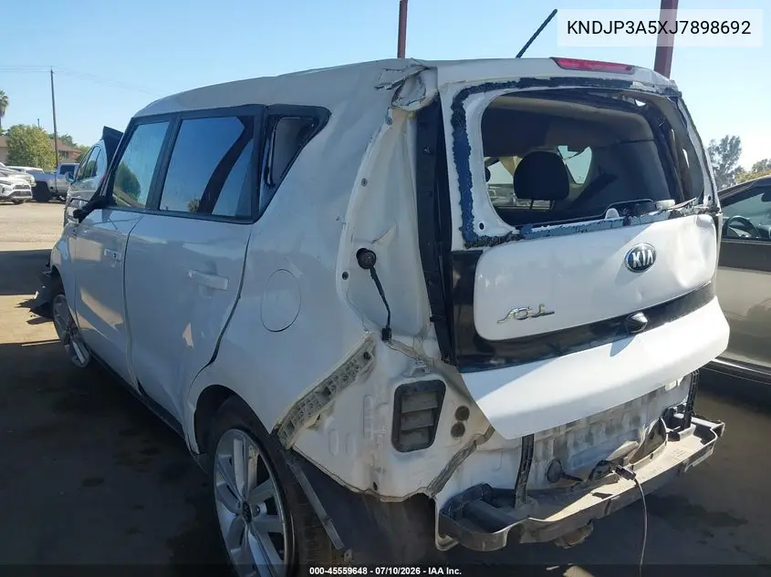 2018 Kia Soul + VIN: KNDJP3A5XJ7898692 Lot: 45559648