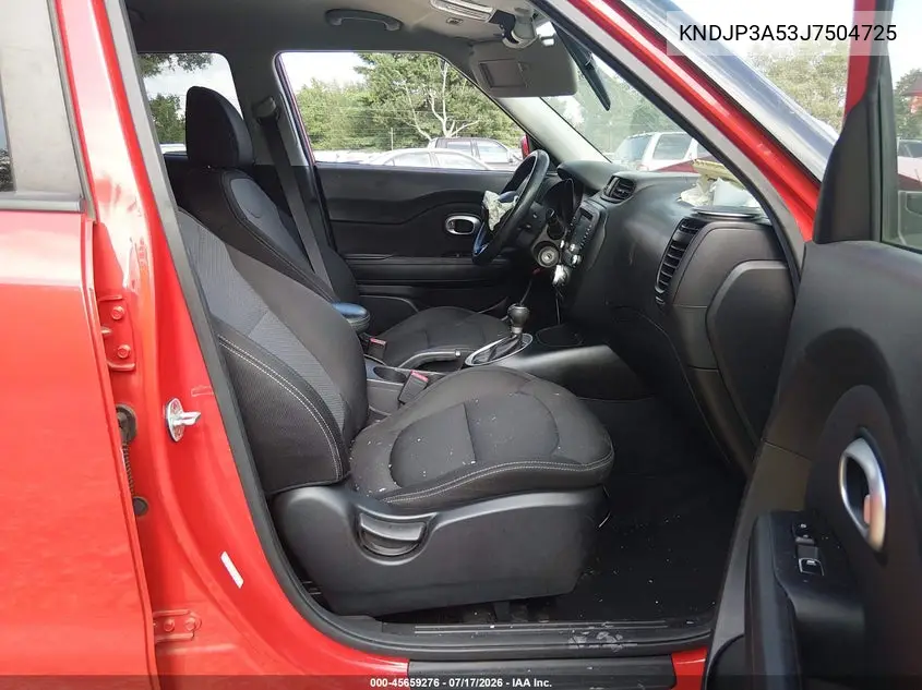 2018 Kia Soul + VIN: KNDJP3A53J7504725 Lot: 45659276