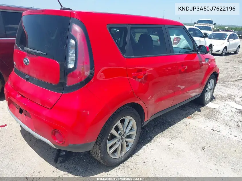 2018 Kia Soul + VIN: KNDJP3A50J7622196 Lot: 45660274