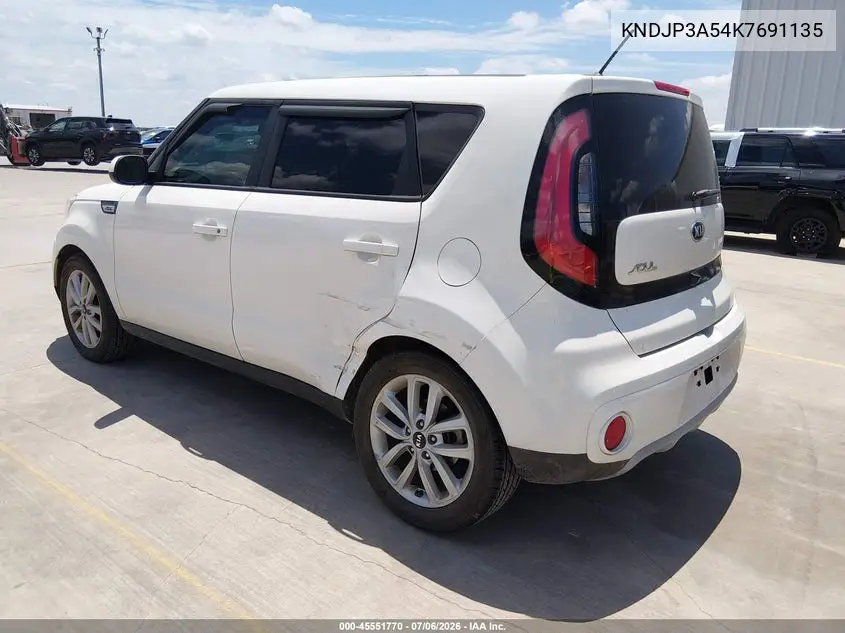 2019 Kia Soul + VIN: KNDJP3A54K7691135 Lot: 45551770
