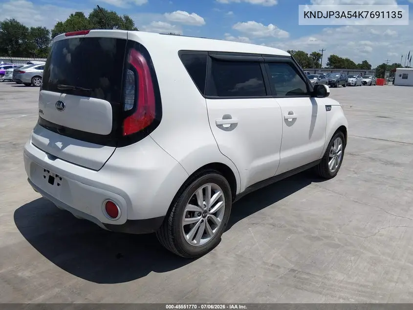 2019 Kia Soul + VIN: KNDJP3A54K7691135 Lot: 45551770