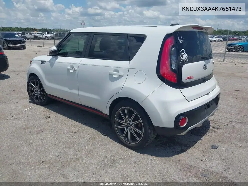 2019 Kia Soul ! VIN: KNDJX3AA4K7651473 Lot: 45595118