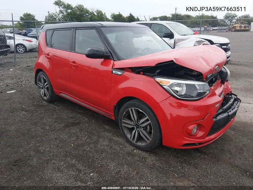 2019 Kia Soul + VIN: KNDJP3A59K7663511 Lot: 45598881