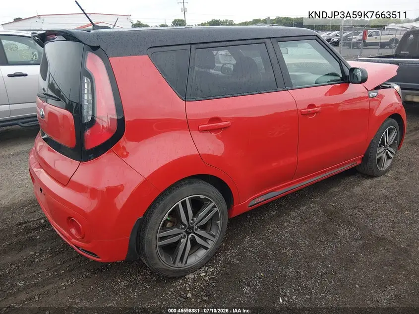 2019 Kia Soul + VIN: KNDJP3A59K7663511 Lot: 45598881