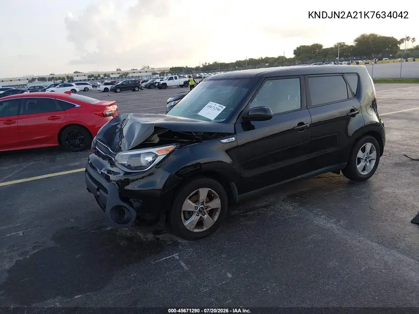 2019 Kia Soul VIN: KNDJN2A21K7634042 Lot: 45671290