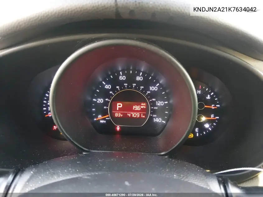 2019 Kia Soul VIN: KNDJN2A21K7634042 Lot: 45671290