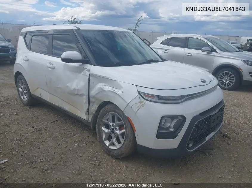 2020 Kia Soul Ex/Ex Anniversary Edition/Ex Limited/Ex Premium/Ex+/Gt-Line Limited/Gt-Line Premium VIN: KNDJ33AU8L7041843 Lot: 12617910x