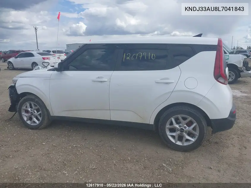 2020 Kia Soul Ex/Ex Anniversary Edition/Ex Limited/Ex Premium/Ex+/Gt-Line Limited/Gt-Line Premium VIN: KNDJ33AU8L7041843 Lot: 12617910x