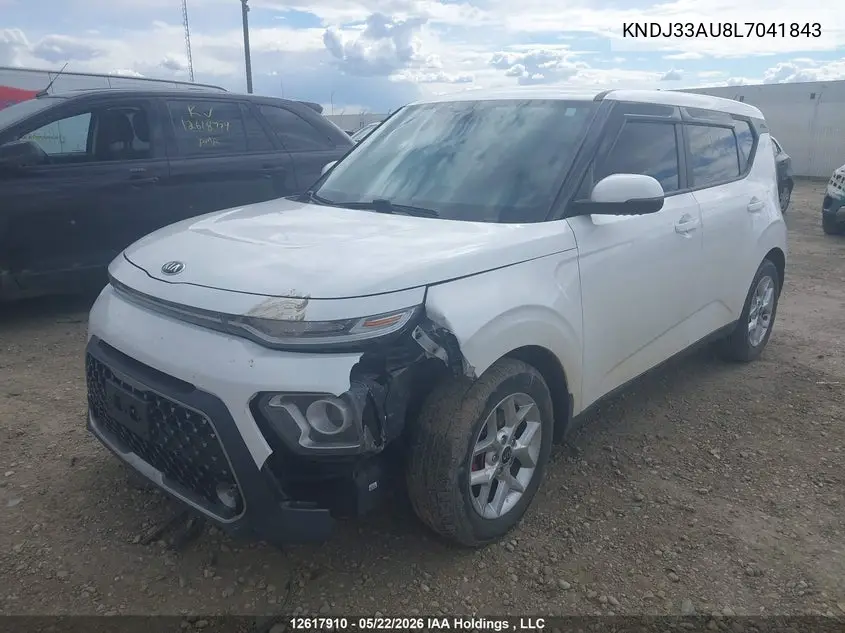2020 Kia Soul Ex/Ex Anniversary Edition/Ex Limited/Ex Premium/Ex+/Gt-Line Limited/Gt-Line Premium VIN: KNDJ33AU8L7041843 Lot: 12617910x