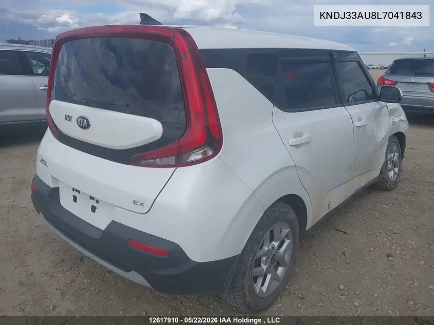 2020 Kia Soul Ex/Ex Anniversary Edition/Ex Limited/Ex Premium/Ex+/Gt-Line Limited/Gt-Line Premium VIN: KNDJ33AU8L7041843 Lot: 12617910x