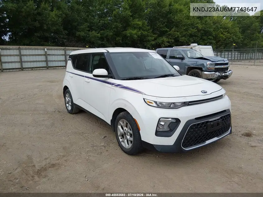 2021 Kia Soul S VIN: KNDJ23AU6M7743647 Lot: 45553583