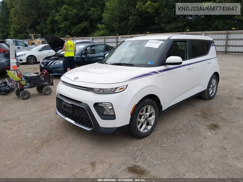 2021 Kia Soul S VIN: KNDJ23AU6M7743647 Lot: 45553583